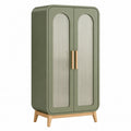Armoire en bois et verre ondulé vert 180x90x45cm