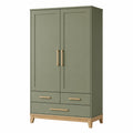 Armoire en bois et métal avec tiroirs verts 200x100x60 cm