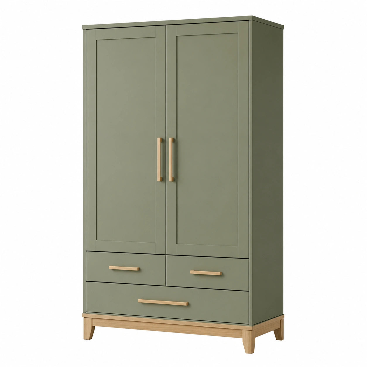 Armoire en bois et métal avec tiroirs verts 200x100x60 cm
