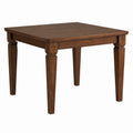 Table à manger carrée en bois de chêne, marron