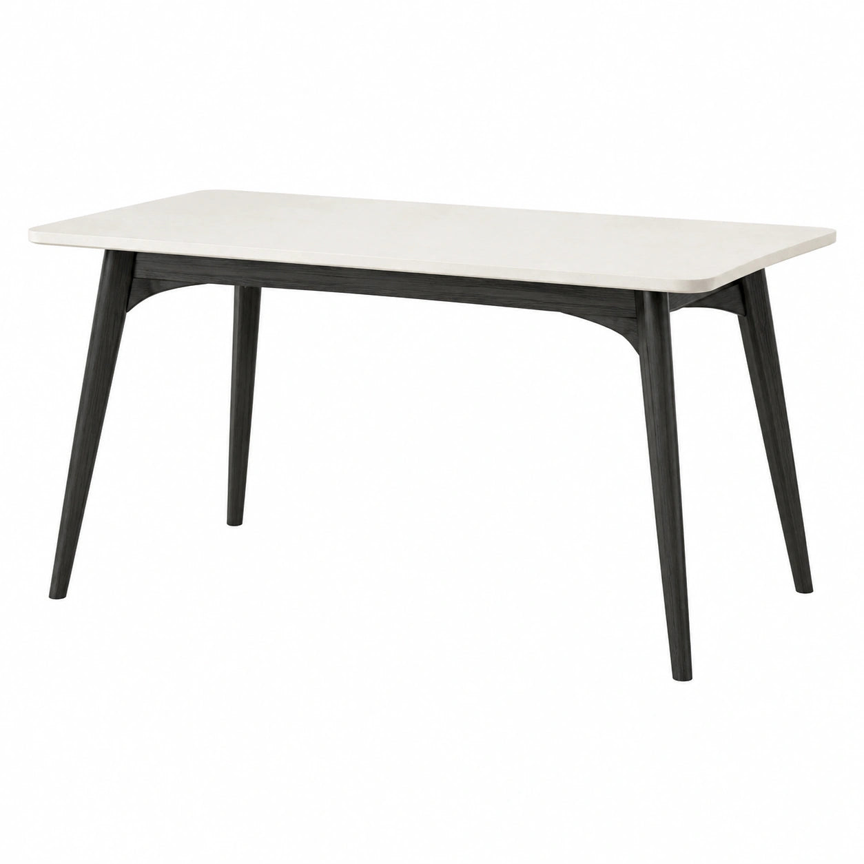 Table à manger en bois et métal blanc/noir 120x70x75 cm