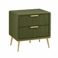 Commode en bois avec pieds métalliques et tiroirs verts