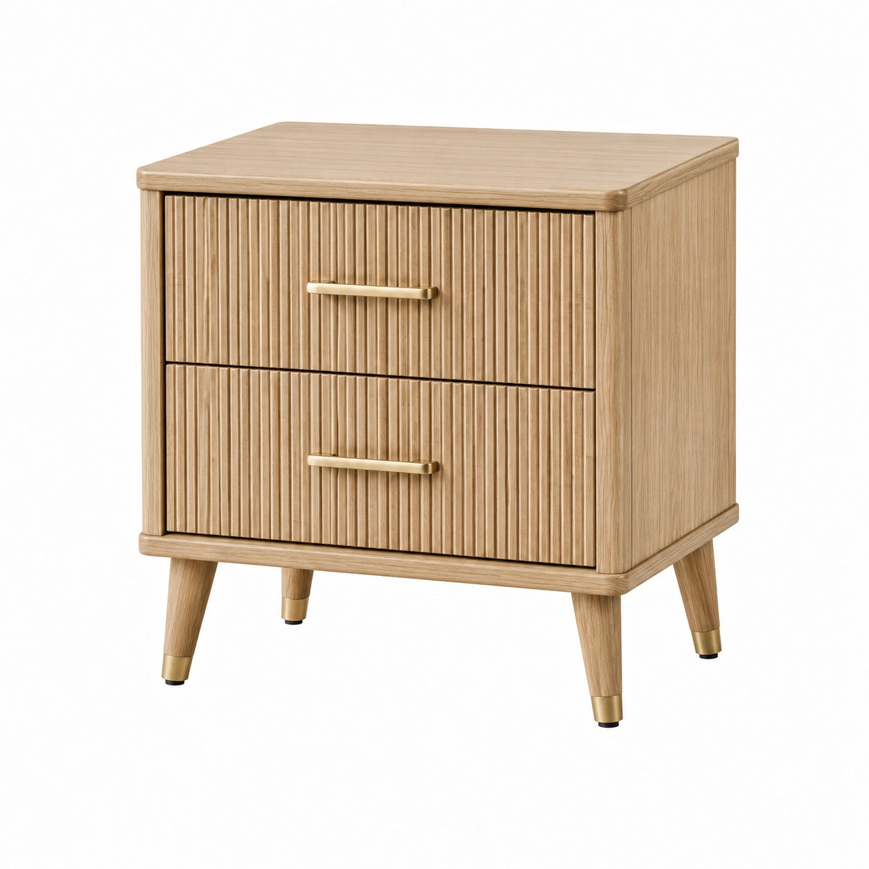 Table de chevet en bois avec pieds en métal 60x40x50cm