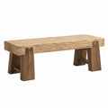 Banc rectangulaire en bois de chêne 120 cm marron