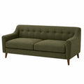Canapé 3 places en tissu polyester vert 200cm