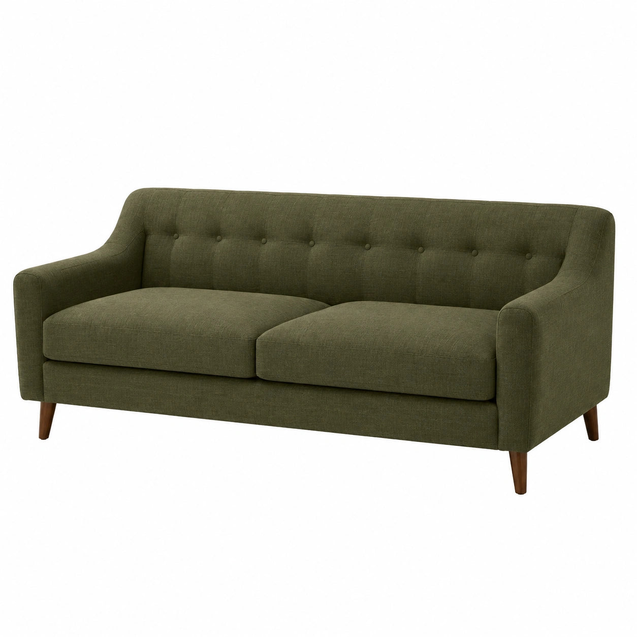 Canapé 3 places en tissu polyester vert 200cm