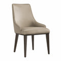 Chaise de salle à manger en cuir synthétique avec pieds en chêne Beige