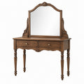 Coiffeuse en bois avec miroir et 2 tiroirs 120 cm marron