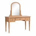 Coiffeuse en bois avec miroir et tiroirs en chêne